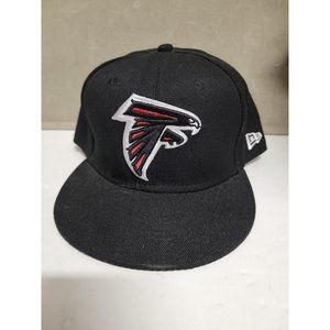 New Era 59Fifty Atlanta Falcons Cap Hat Mens Fitted 7 3/8 NFL Big Logo Black